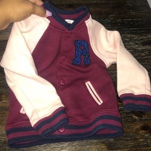 Pink and burgundy sweater jacket